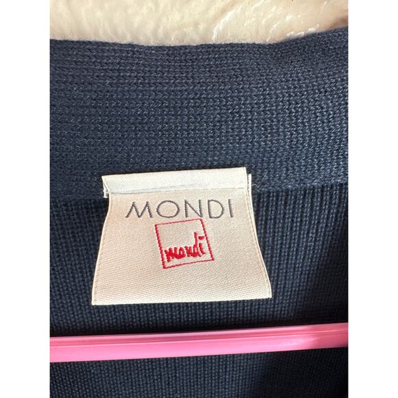 Mondi Navy Blue V-Neck Sweater Tight Knit Pullover Womens‎ Size 16 - Picture 3 of 5